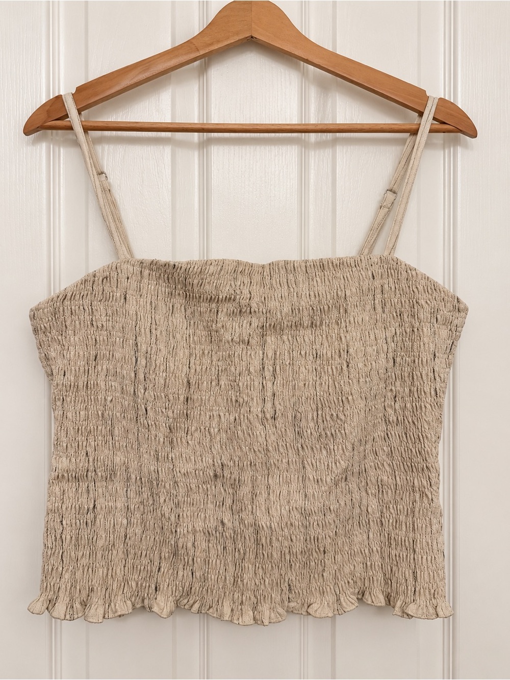 OGL Cream Smocked Bra Top